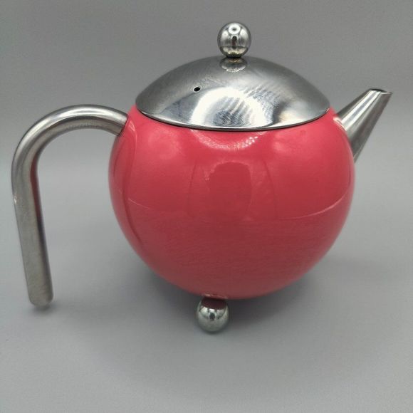 Ladies Pink Fuschia Teapot G&H Tea Services Metal Modern Style - Picture 3 of 5
